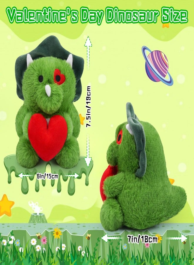 JIZWPOOM Valentines Day Plush - Heart Dinosaur Stuffed Animal Toy, Cute Valentines Day Decorations Classroom Gifts - Image 2